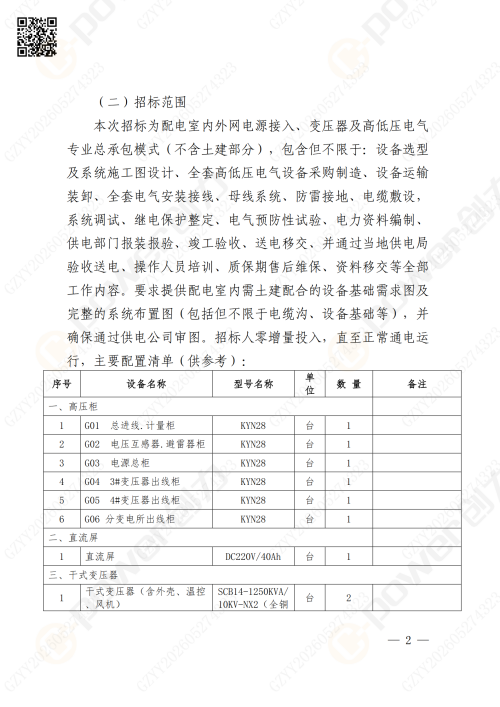 關于蘇創技改10KV變電所增容項目的招標公告(圖2)